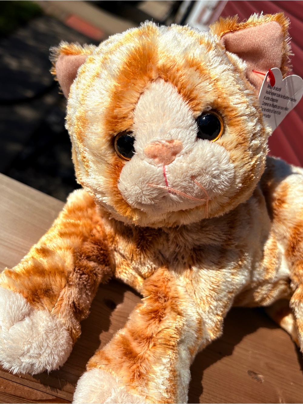Ty Orange Tabby Plush Cat with Big Eyes